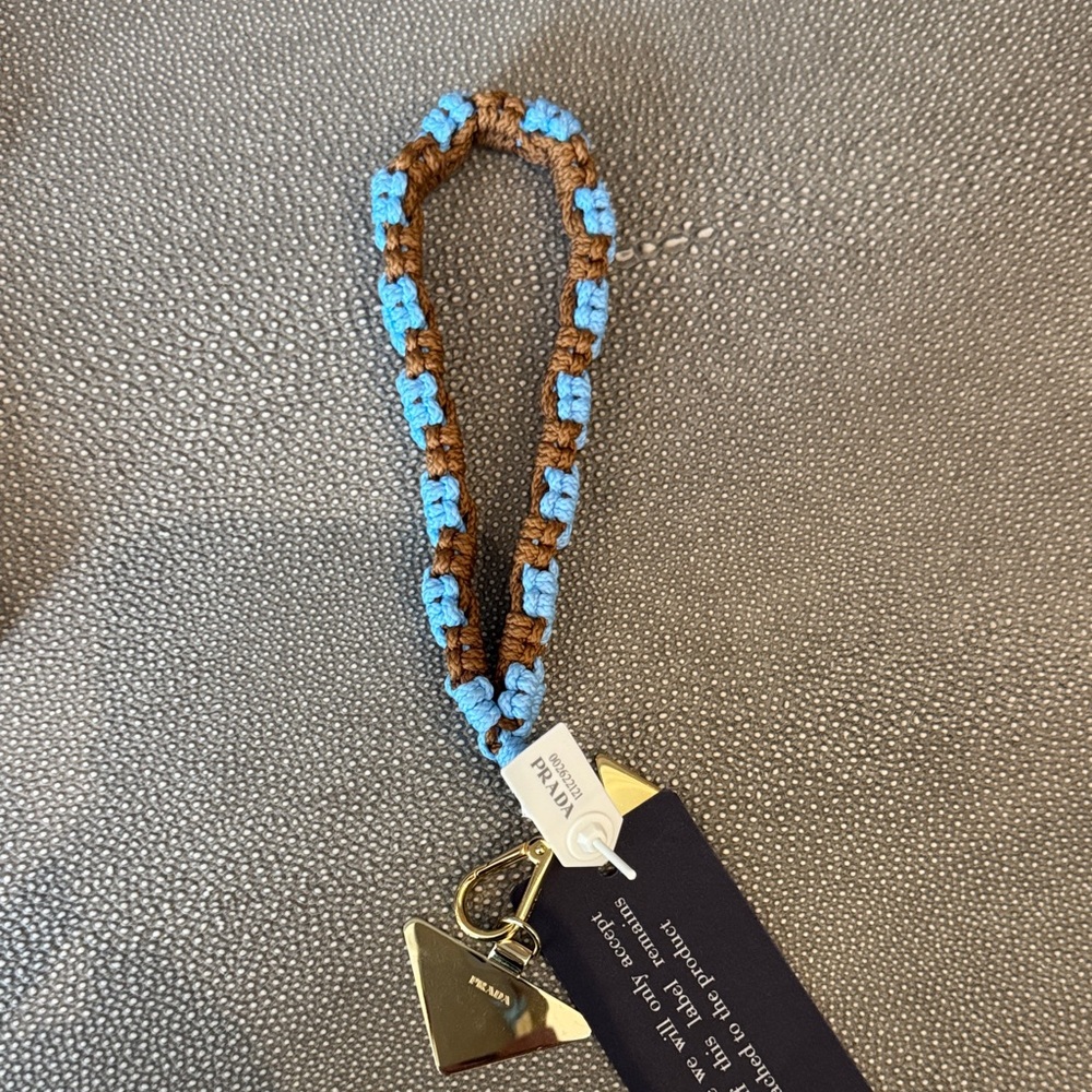 Prada Brown and Blue smartphone wrist strap  Keychain